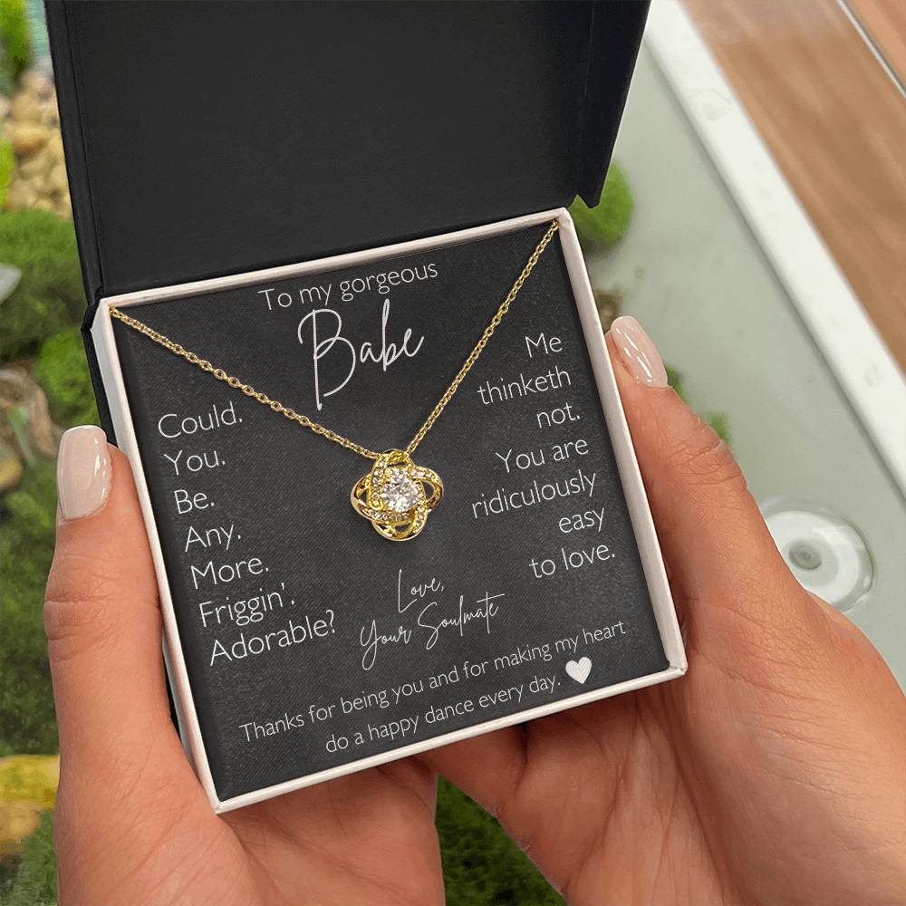 To My Gorgeous Babe Love Your Soulmate Valentine's Day Necklace