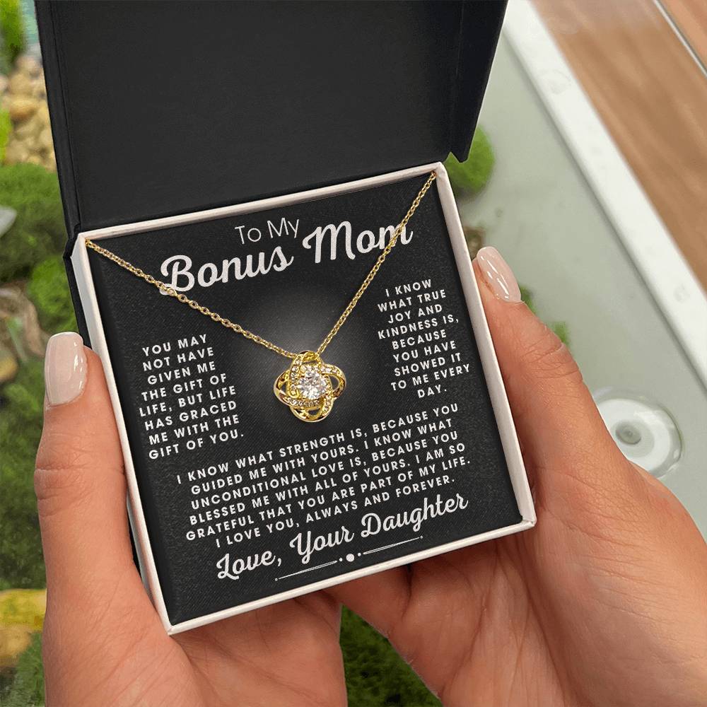 To My Bonus Mom Love Daughter - Love Knot Necklace