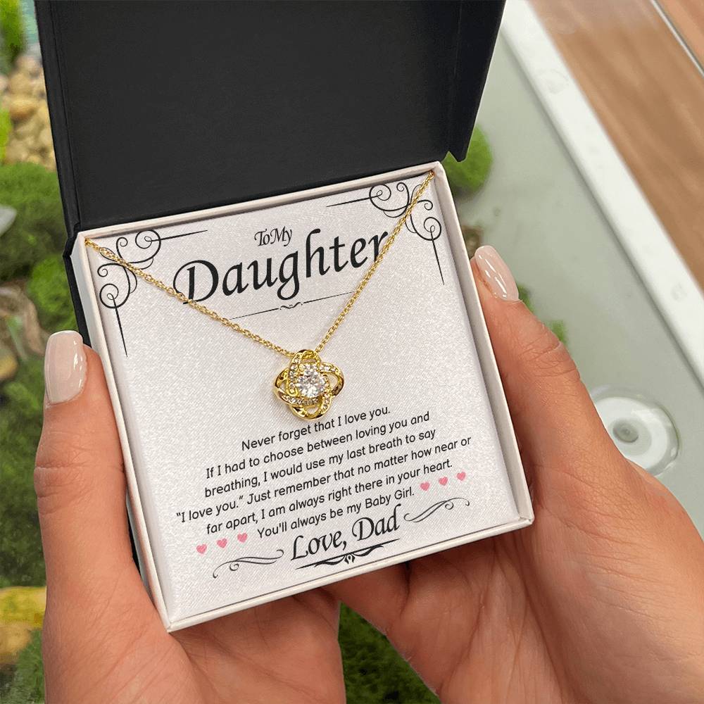 To My Daughter from Dad - Love Knot Necklace