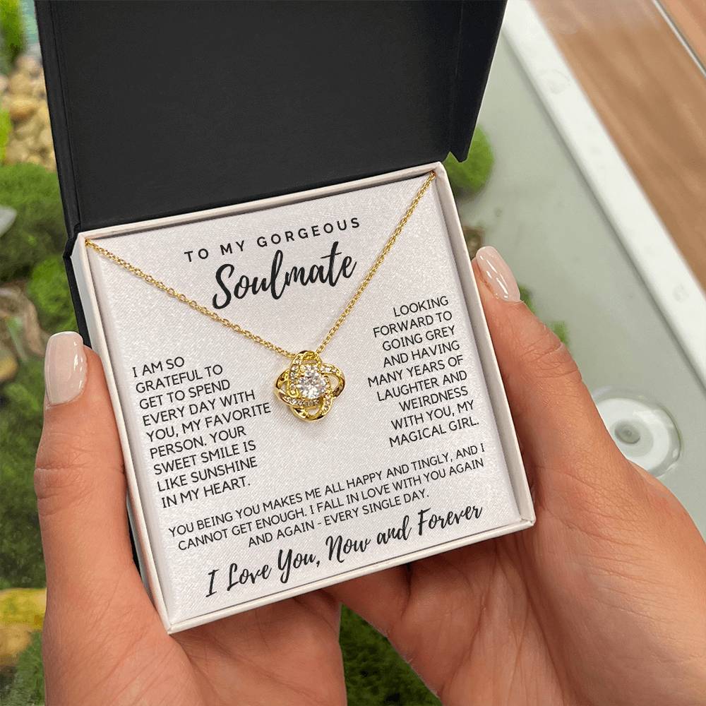 To My Gorgeous Soulmate - Love Knot Necklace