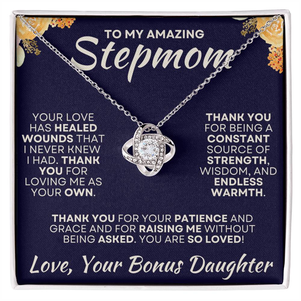 To My Amazing Stepmom Love Bonus Daughter - Love Knot Necklace