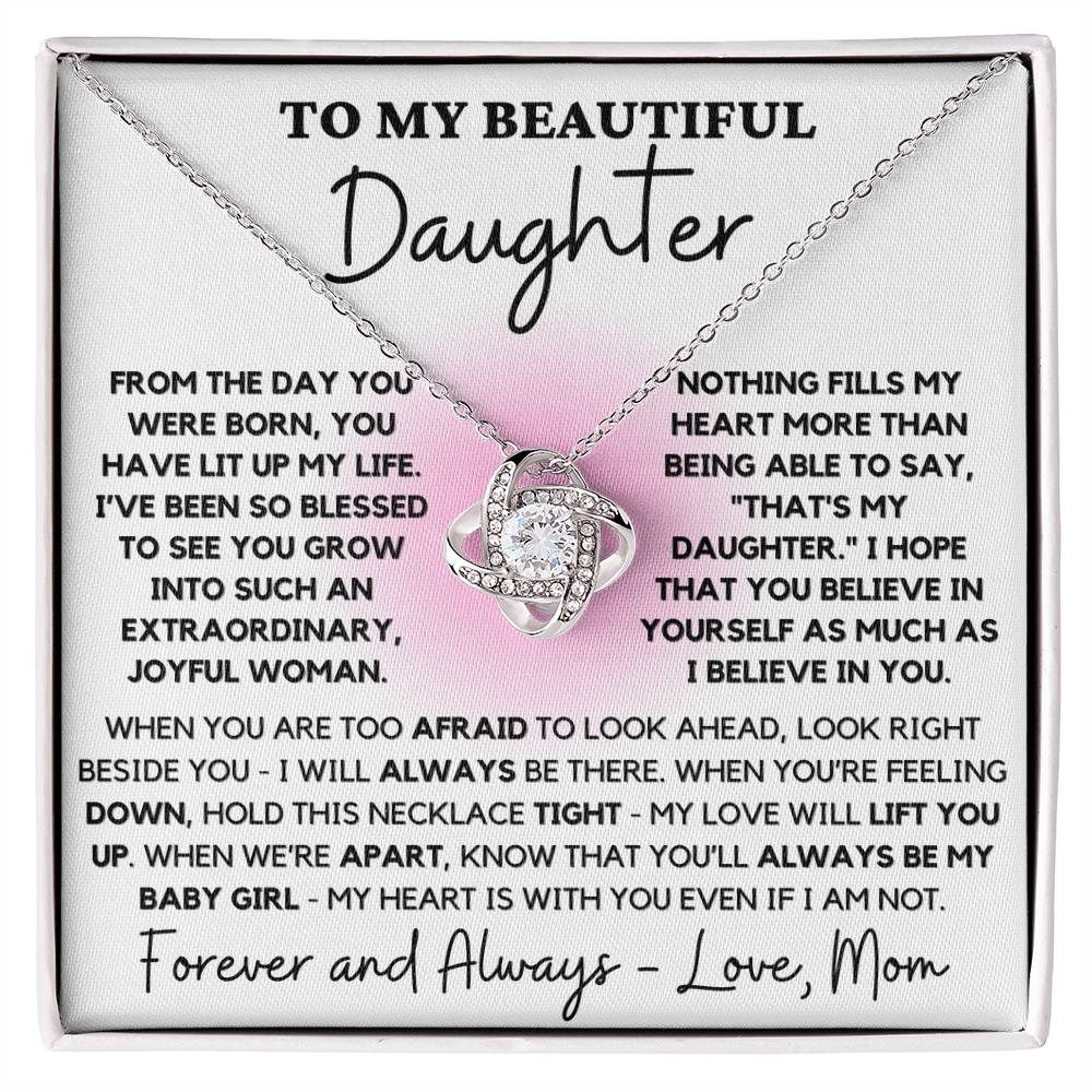 To My Beautiful Joyful "That's My Daughter" - Love Knot Necklace