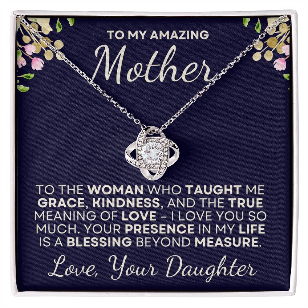 To My Amazing Mother - Love Knot Necklace from Daughter