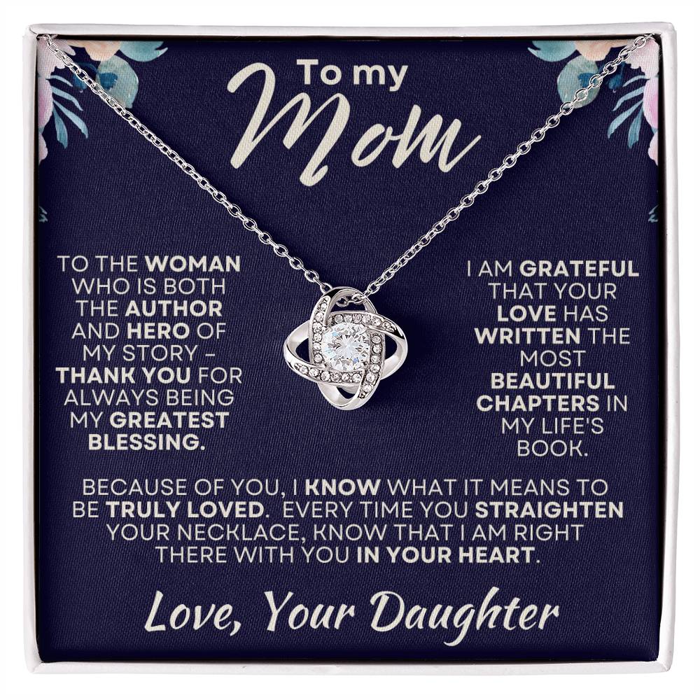 To My Mom Love Daughter - Love Knot Necklace