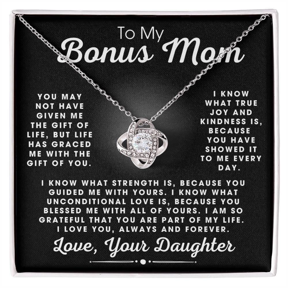 To My Bonus Mom Love Daughter - Love Knot Necklace