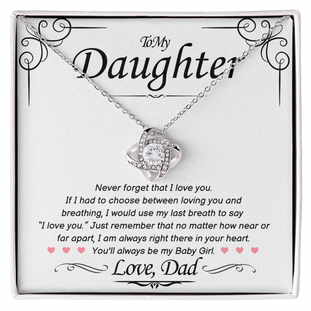 To My Daughter from Dad - Love Knot Necklace