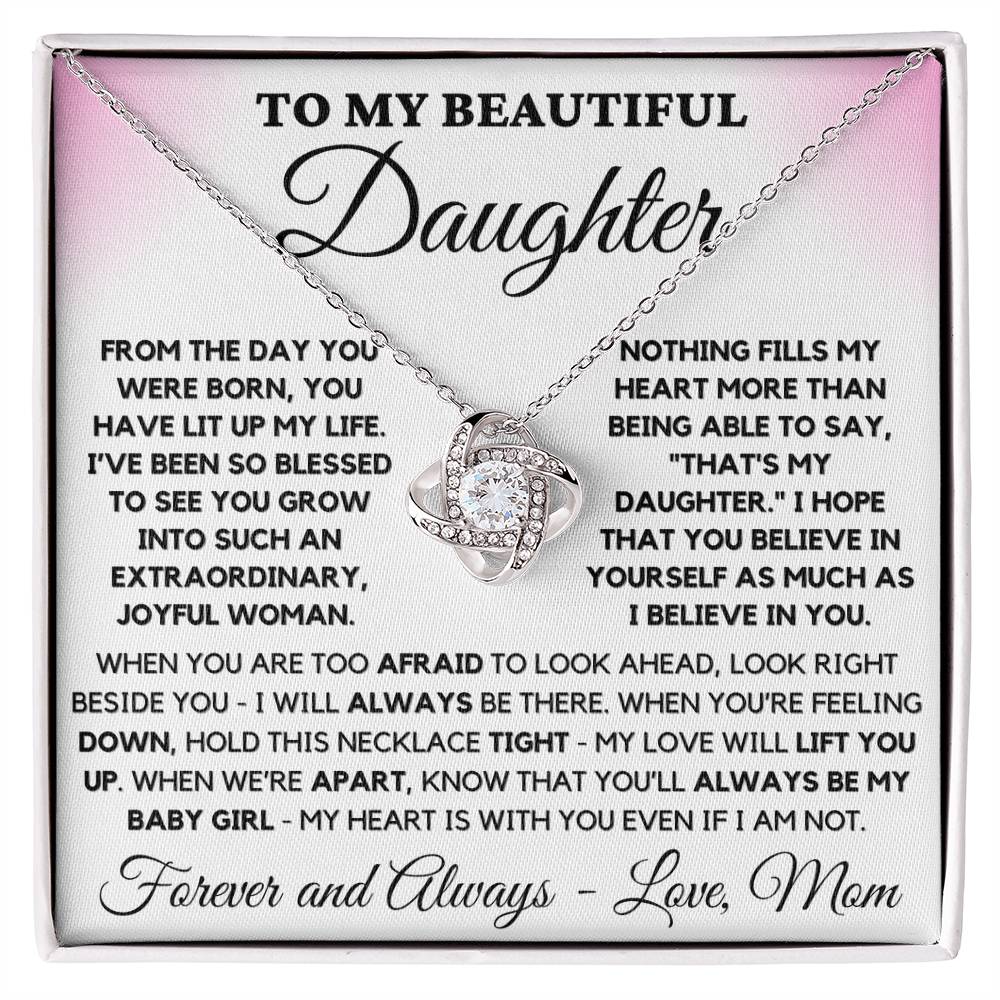 To My Beautiful Joyful "That's My Daughter" - Love Knot Necklace