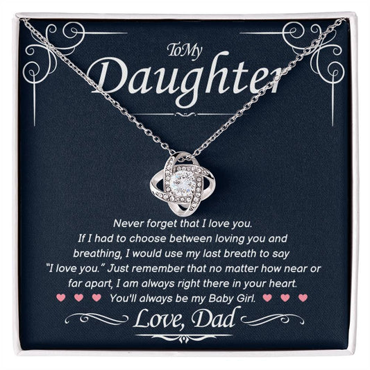 To My Daughter Love Dad - Love Knot Necklace