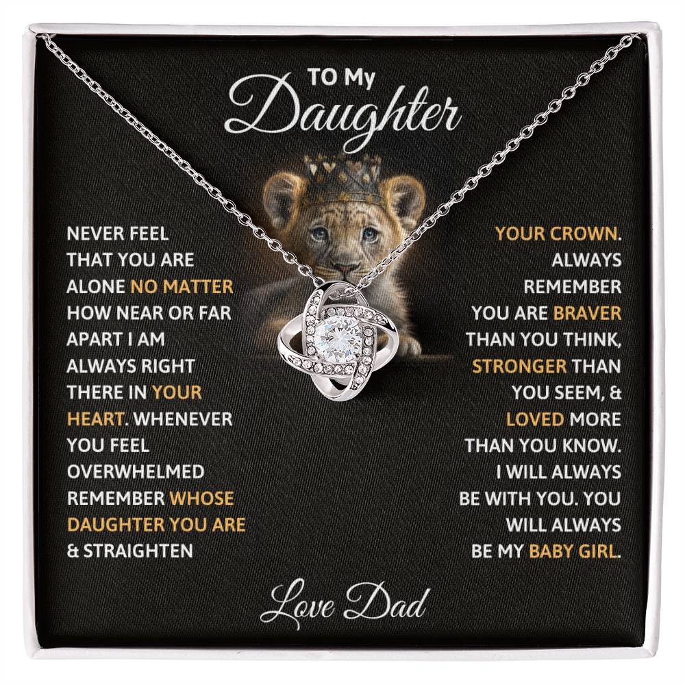 Lion To Daughter Love Dad - Love Knot Necklace