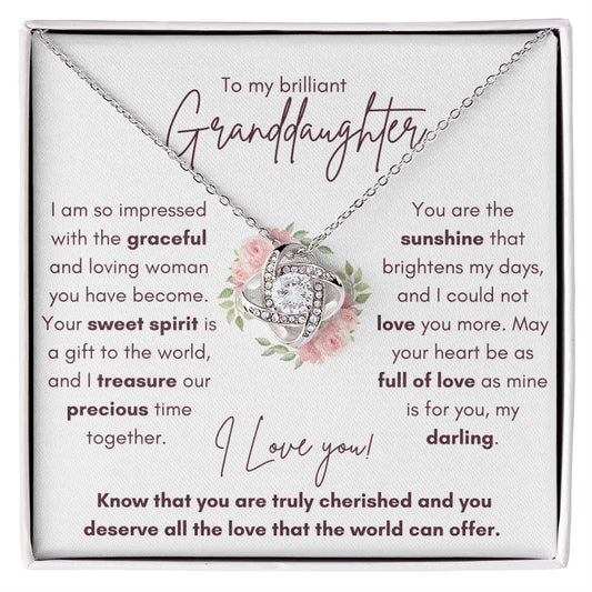 Granddaughter Gift from Grandmother - Love Knot Necklace Keepsake