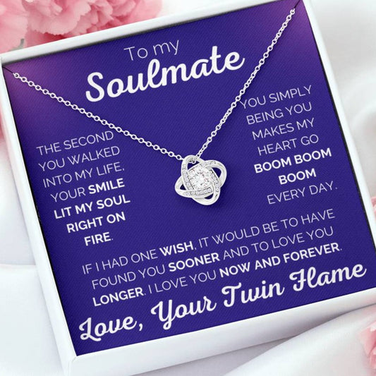 To My Soulmate Love Your Twin Flame Necklace