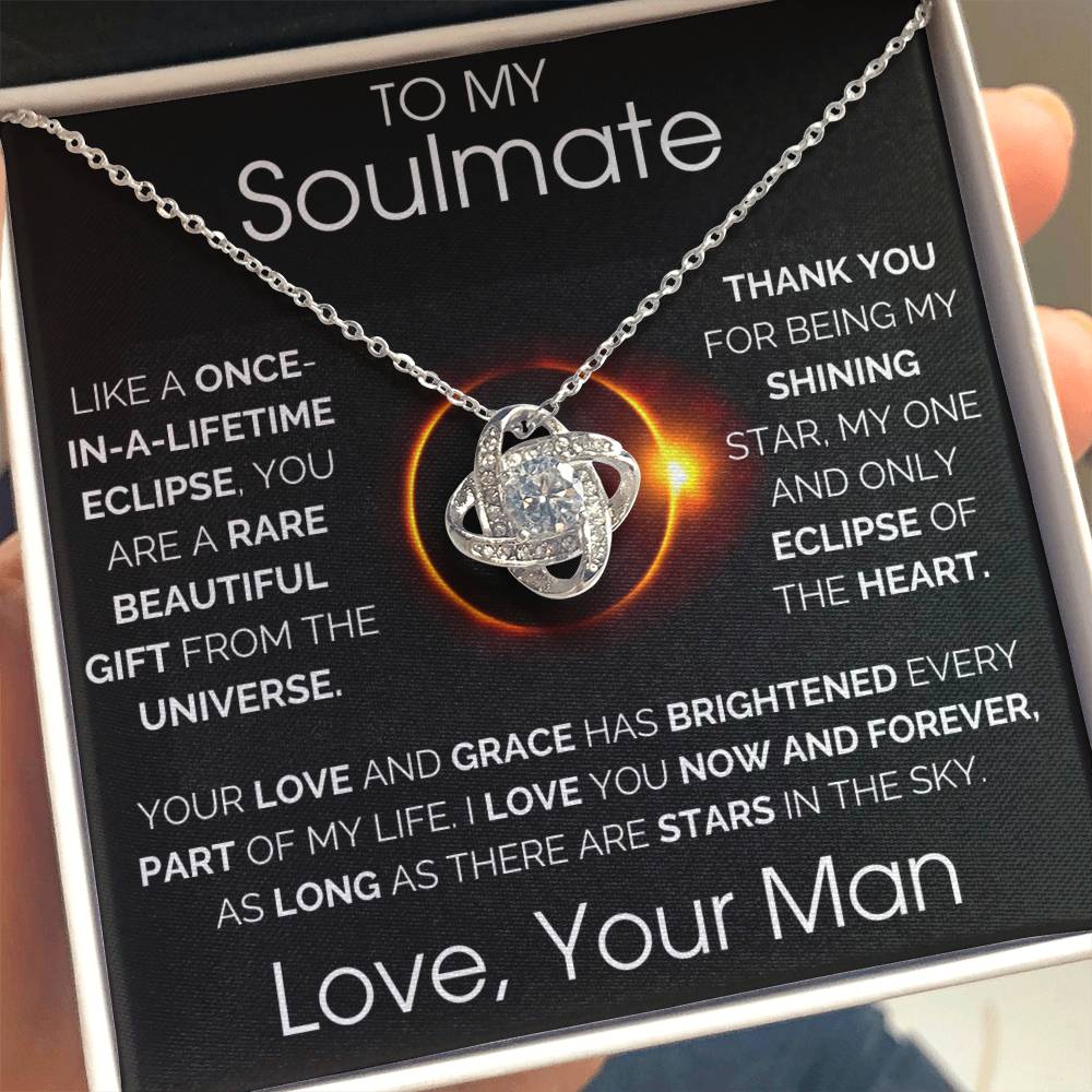 To My Soulmate - Eclipse Love Knot Necklace