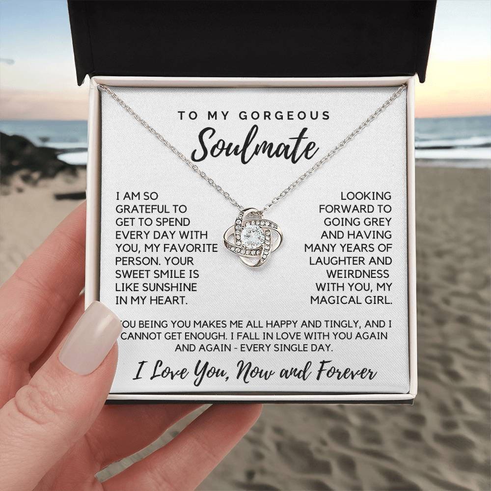 To My Gorgeous Soulmate - Love Knot Necklace