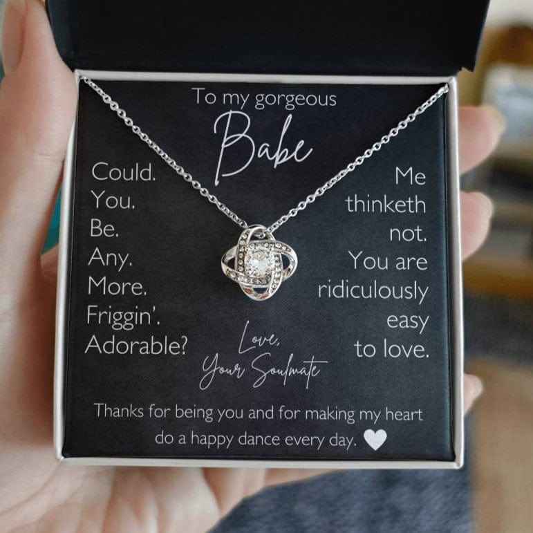 To My Gorgeous Babe Love Your Soulmate Valentine's Day Necklace