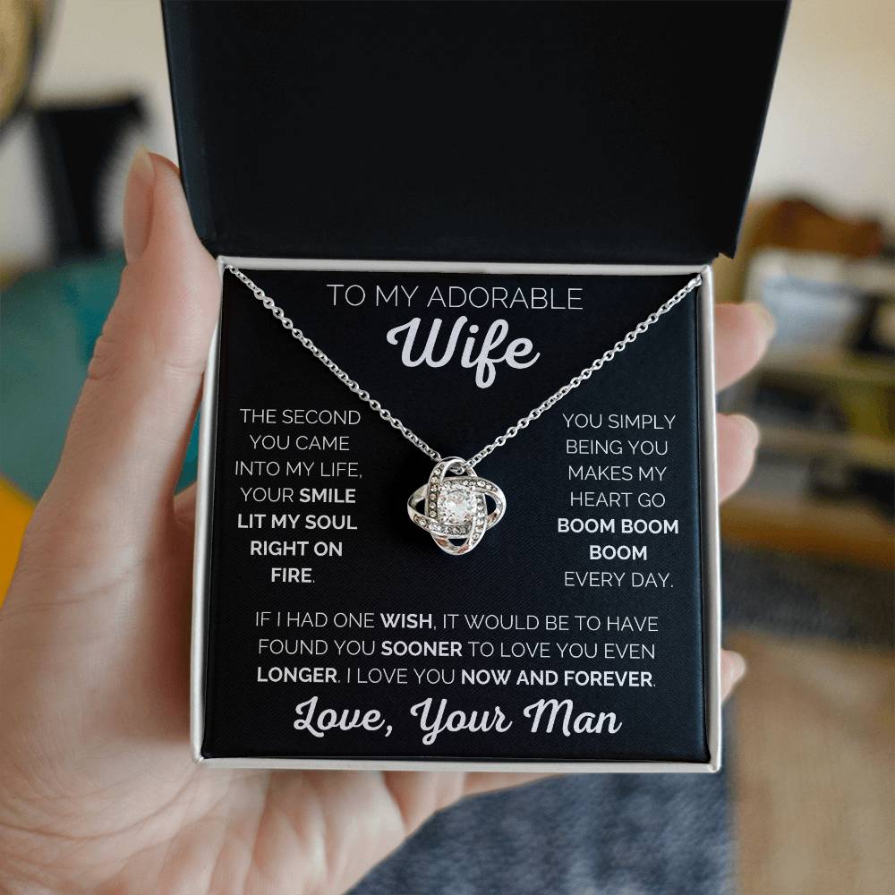 Adorable Wife Love Your Man - Love Knot Necklace