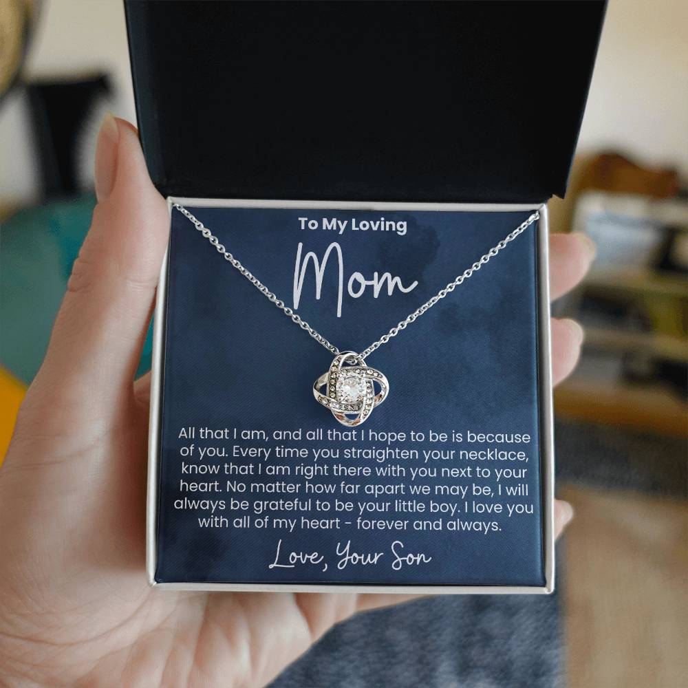 To My Loving Mom From Your Son - Love Knot Necklace