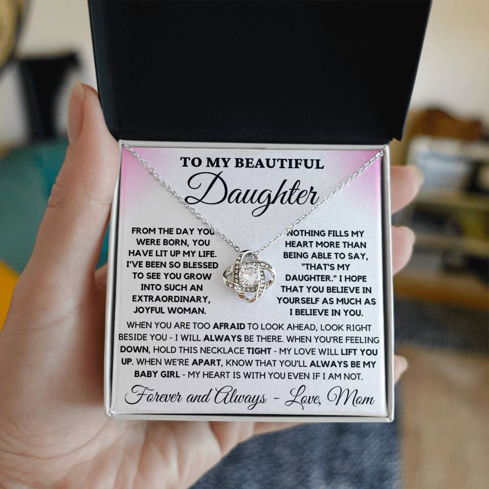 To My Beautiful Joyful "That's My Daughter" - Love Knot Necklace