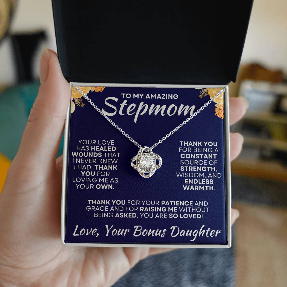 To My Amazing Stepmom Love Bonus Daughter - Love Knot Necklace