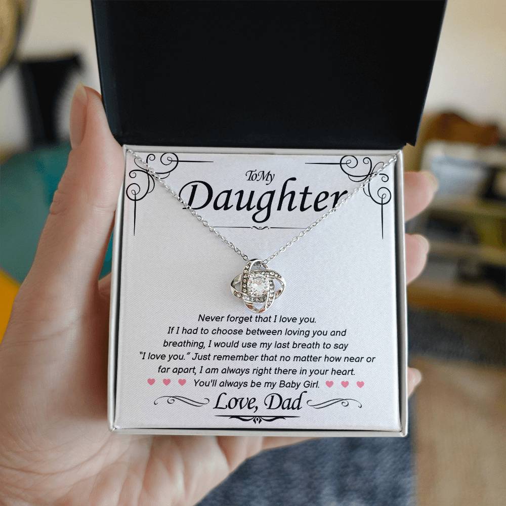 To My Daughter from Dad - Love Knot Necklace