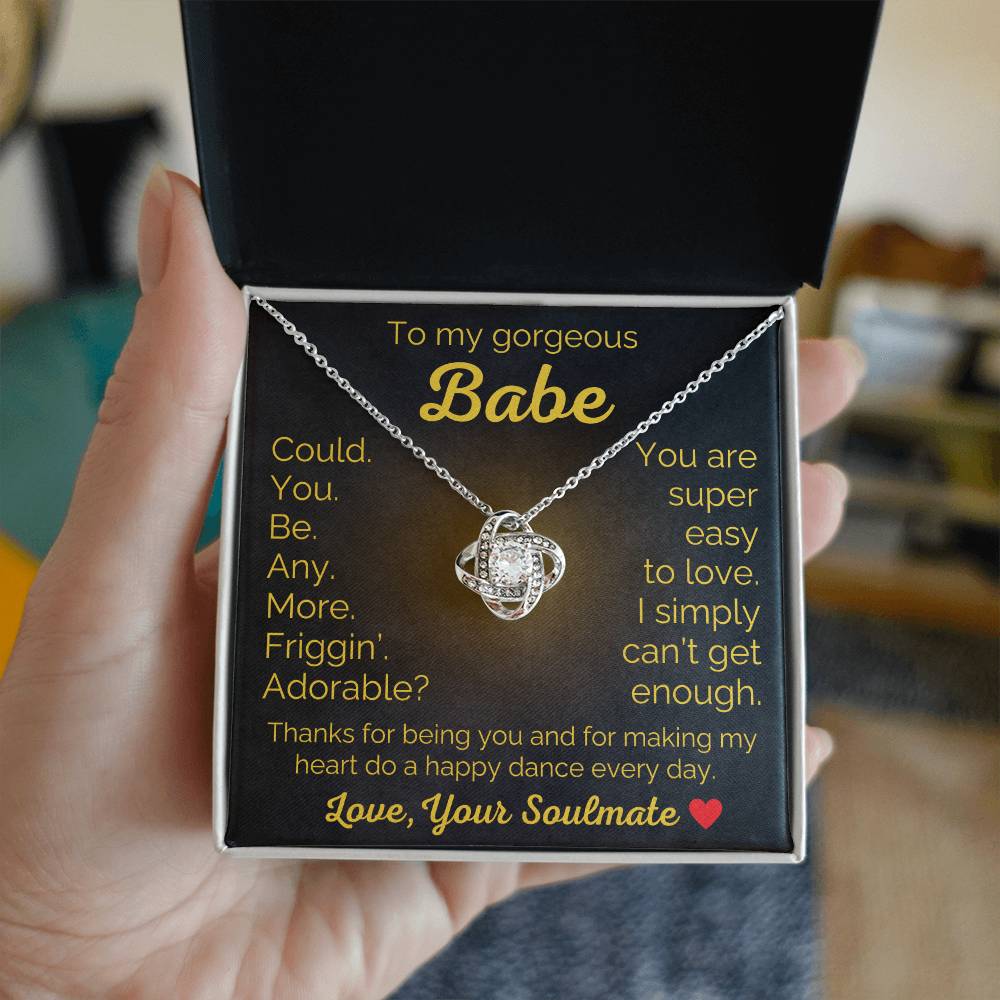 To My Gorgeous Babe Soulmate Necklace