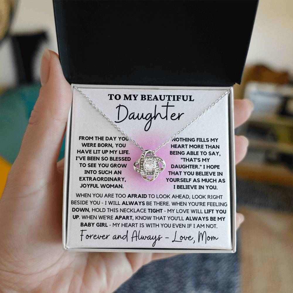 To My Beautiful Joyful "That's My Daughter" - Love Knot Necklace