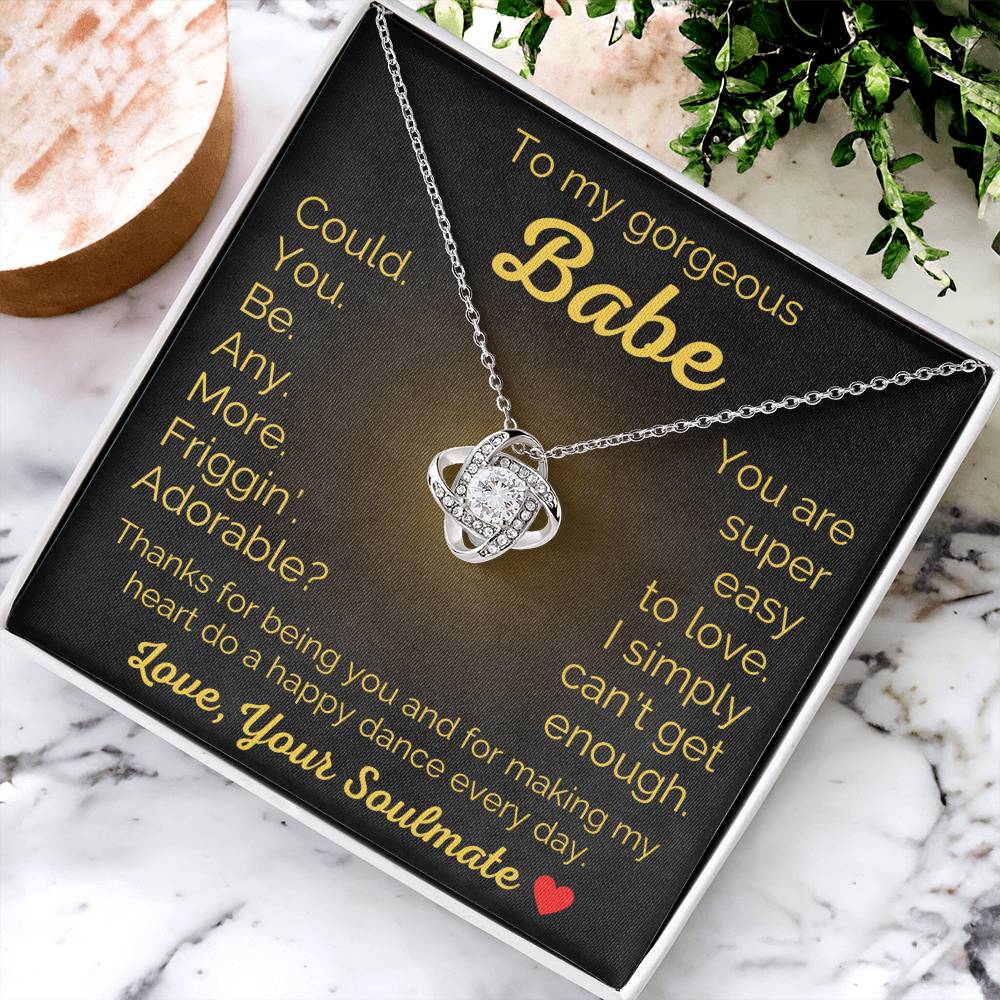 To My Gorgeous Babe Soulmate Necklace