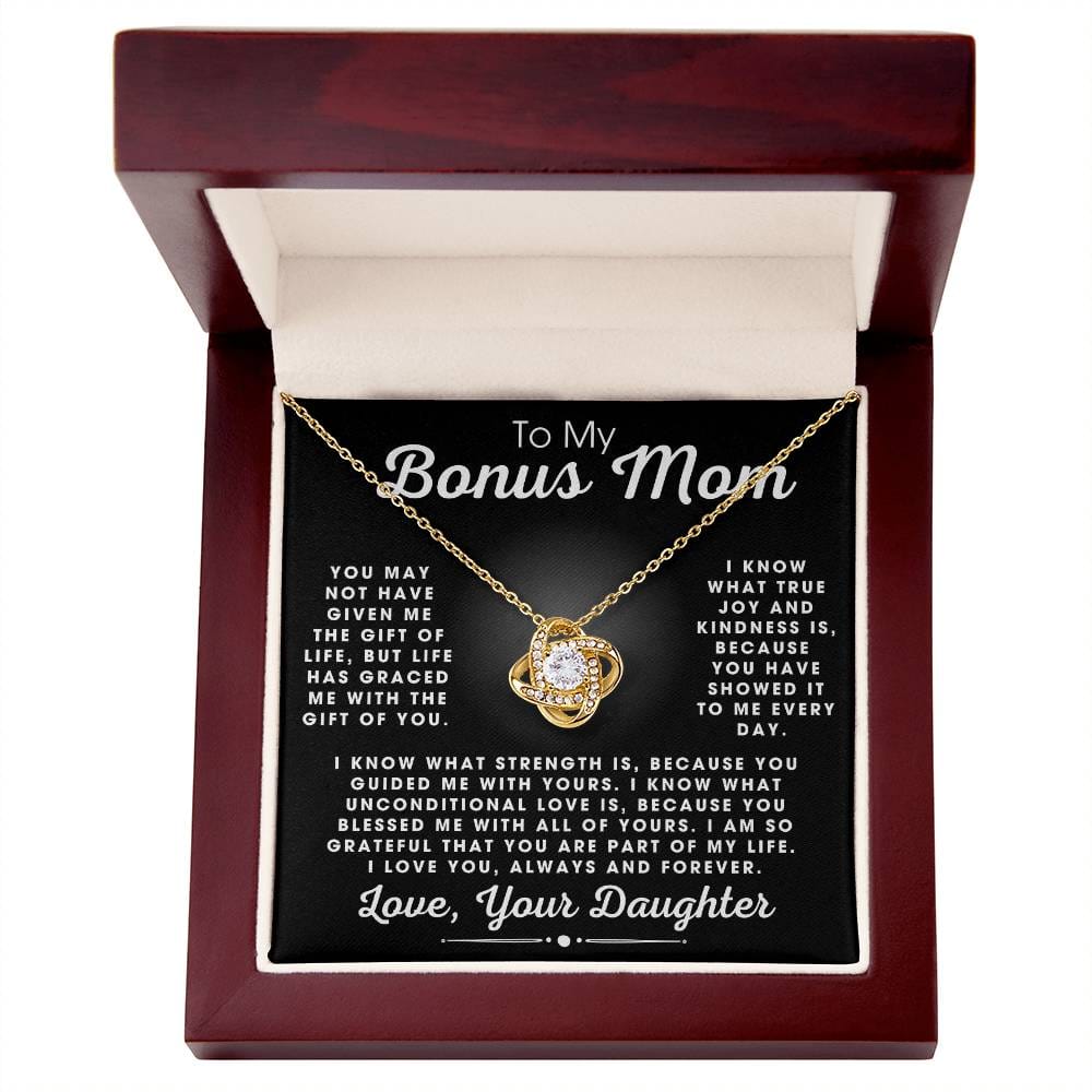 To My Bonus Mom Love Daughter - Love Knot Necklace