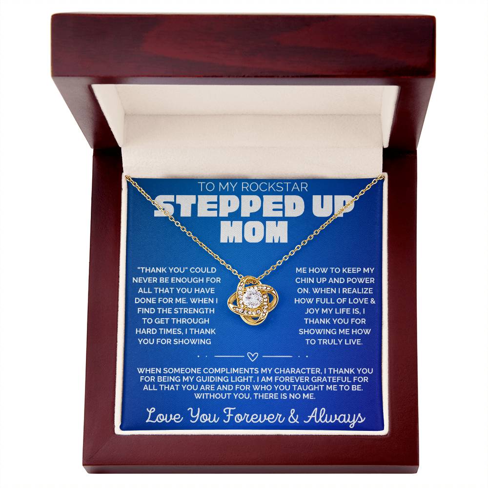 Rockstar Stepped Up Mom - Love Knot Necklace