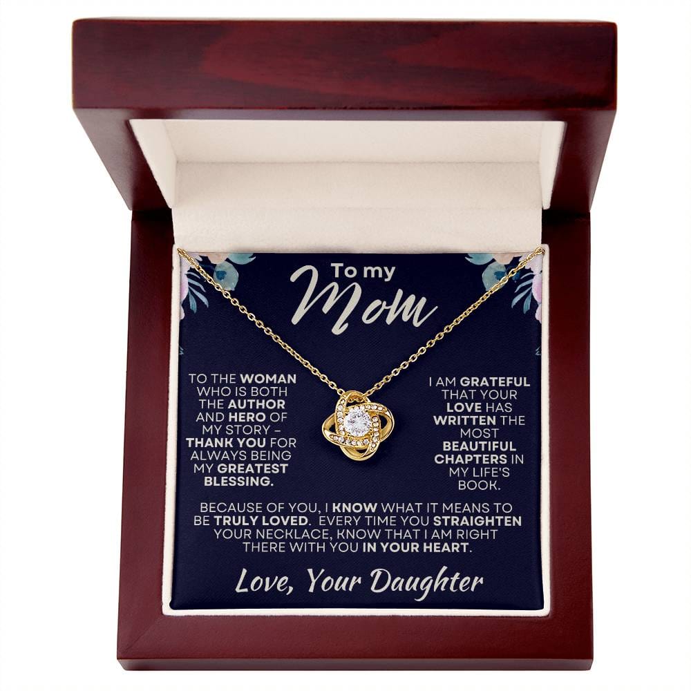 To My Mom Love Daughter - Love Knot Necklace