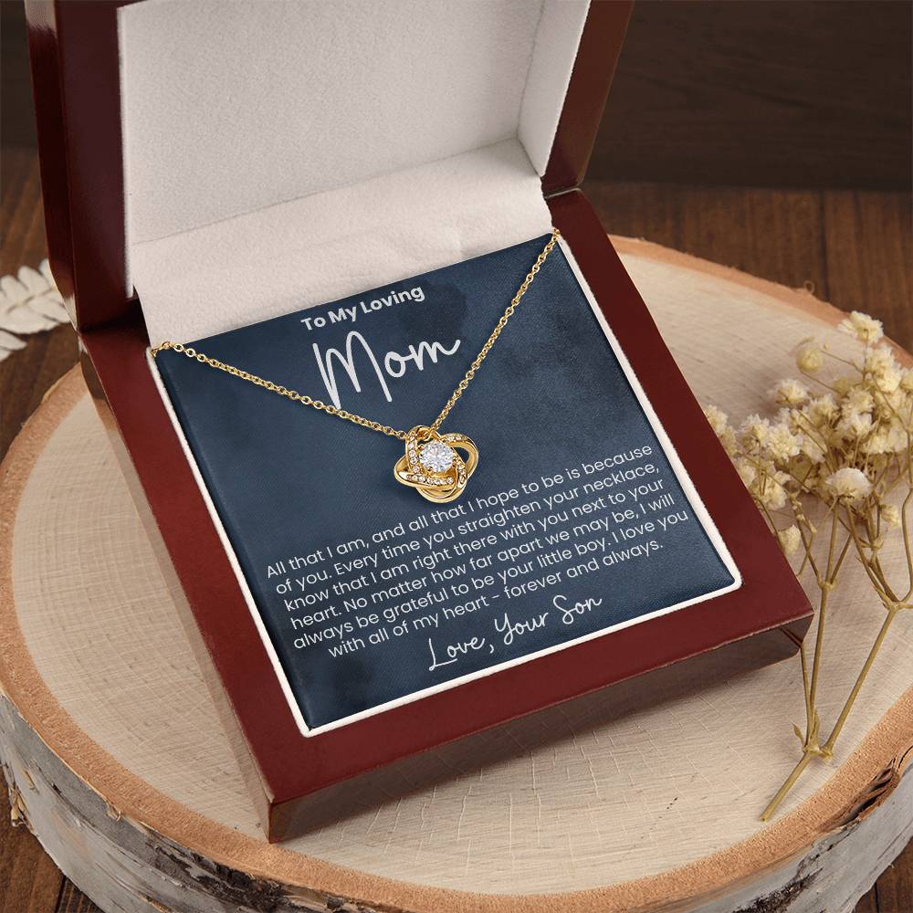 To My Loving Mom From Your Son - Love Knot Necklace