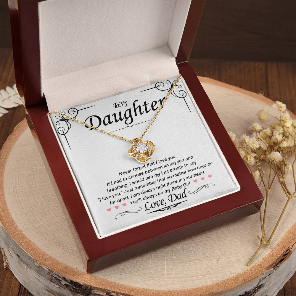 To My Daughter from Dad - Love Knot Necklace