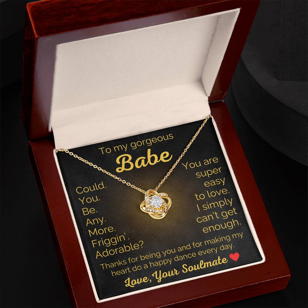 To My Gorgeous Babe Soulmate Necklace