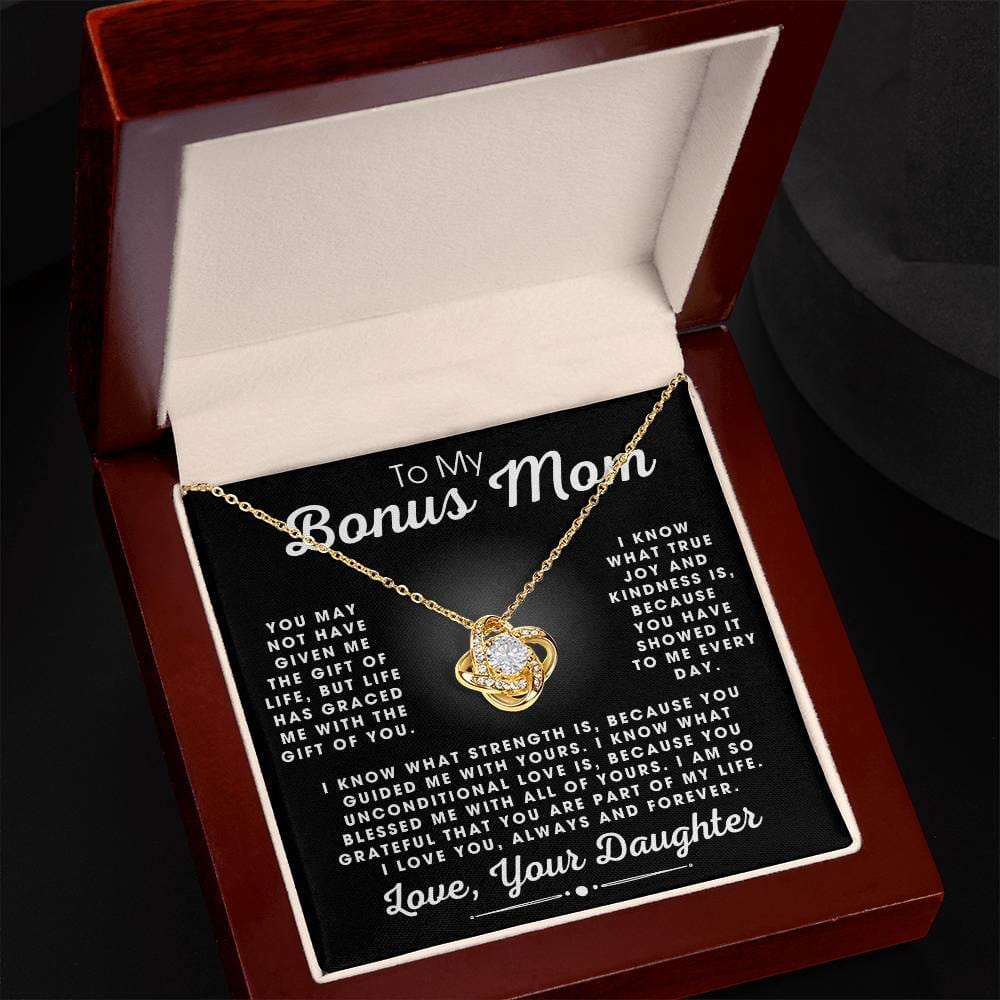 To My Bonus Mom Love Daughter - Love Knot Necklace