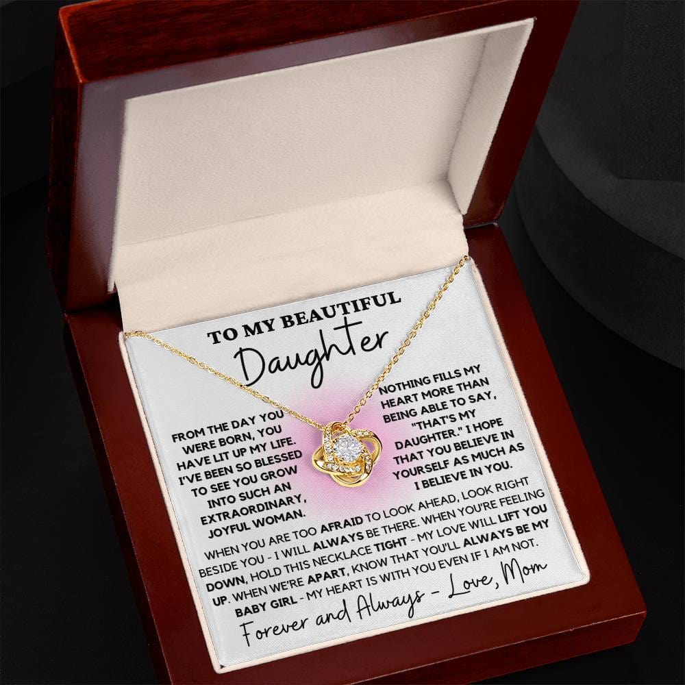 To My Beautiful Joyful "That's My Daughter" - Love Knot Necklace