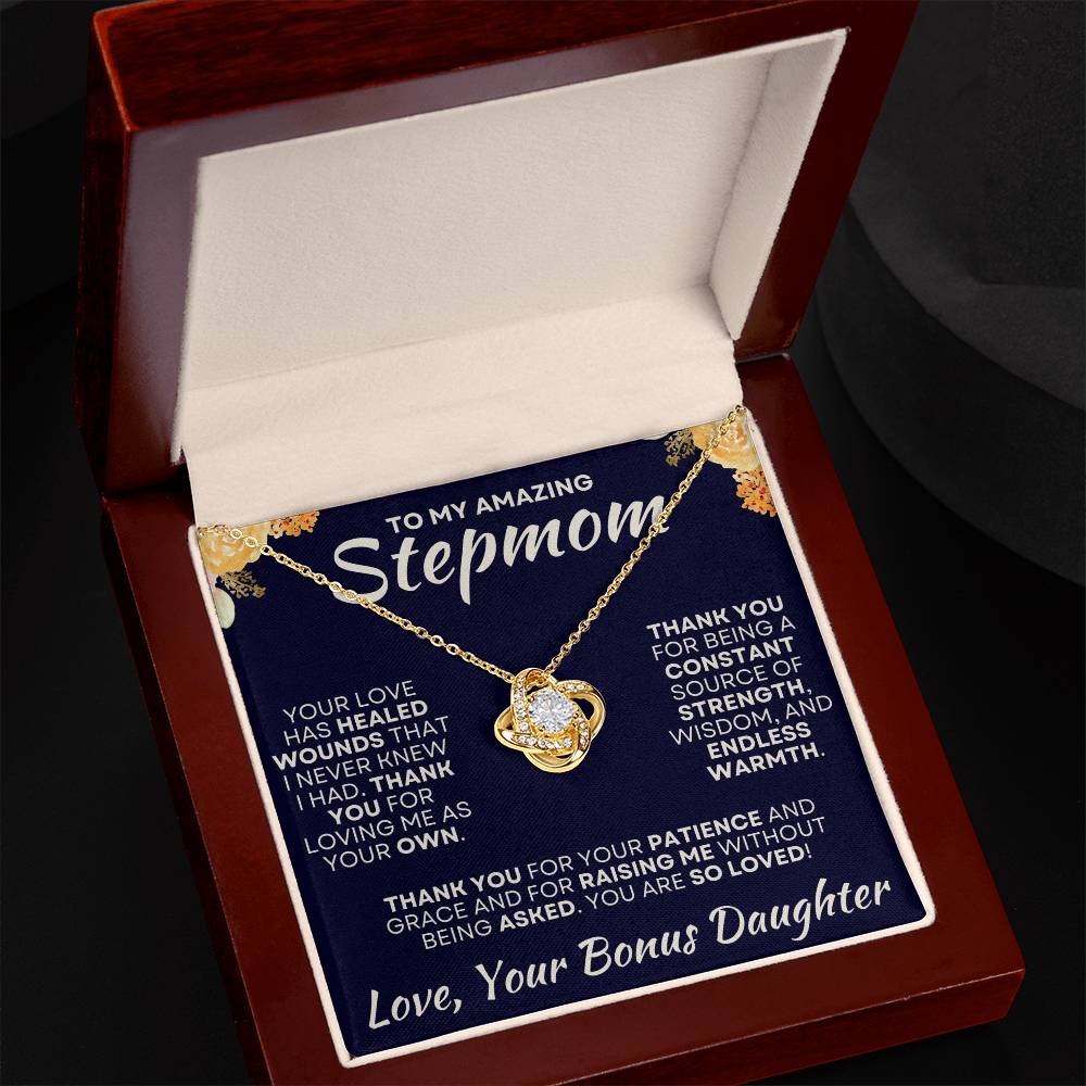 To My Amazing Stepmom Love Bonus Daughter - Love Knot Necklace