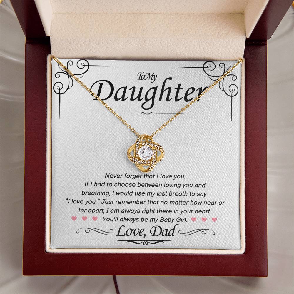 To My Daughter from Dad - Love Knot Necklace