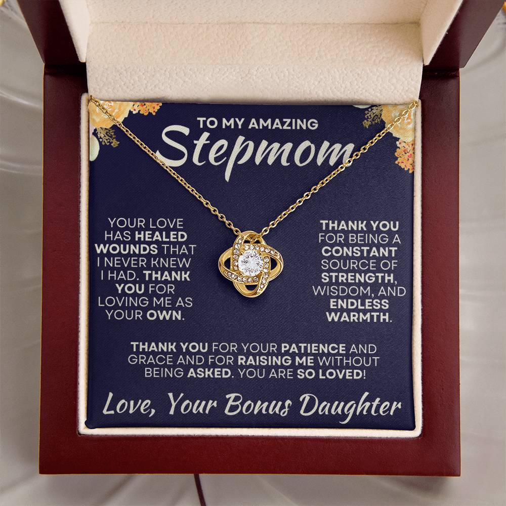 To My Amazing Stepmom Love Bonus Daughter - Love Knot Necklace