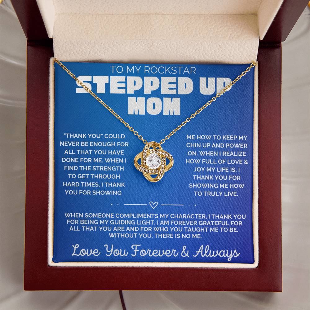 Rockstar Stepped Up Mom - Love Knot Necklace