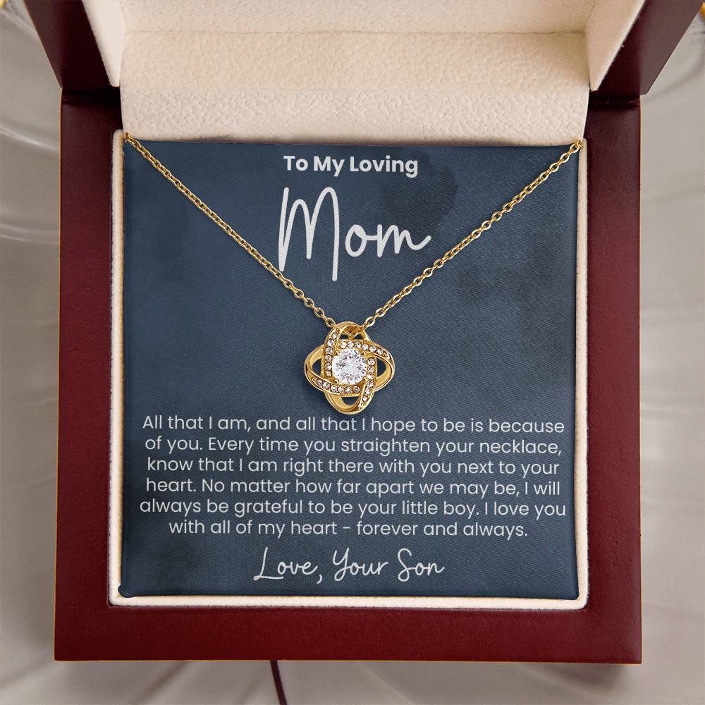 To My Loving Mom From Your Son - Love Knot Necklace