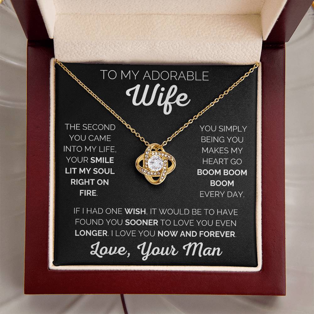 Adorable Wife Love Your Man - Love Knot Necklace