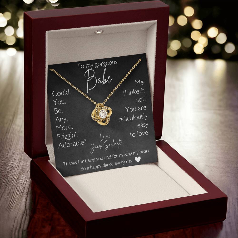 To My Gorgeous Babe Love Your Soulmate Valentine's Day Necklace