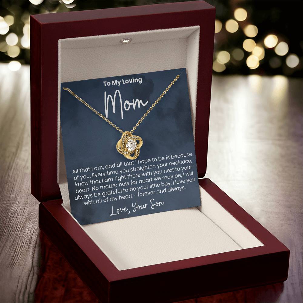 To My Loving Mom From Your Son - Love Knot Necklace