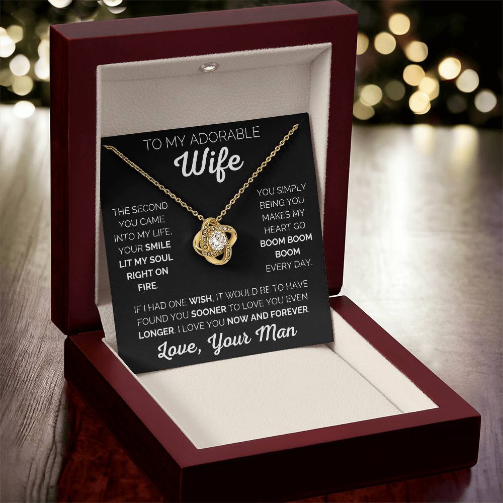 Adorable Wife Love Your Man - Love Knot Necklace