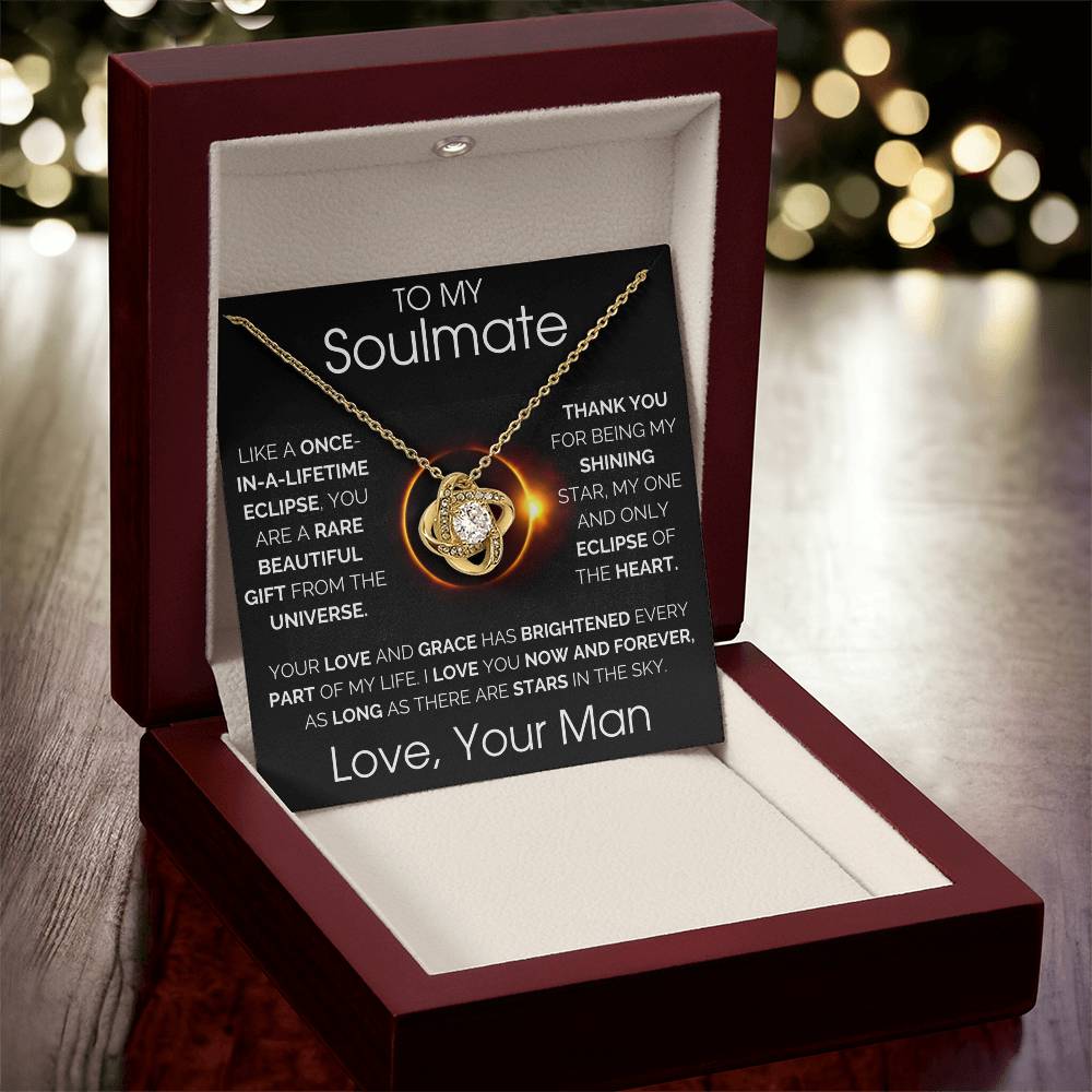 To My Soulmate - Eclipse Love Knot Necklace