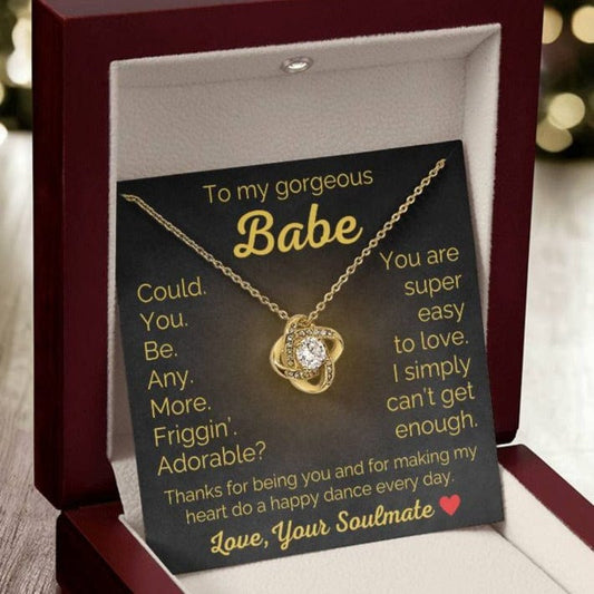 To My Gorgeous Babe Soulmate Necklace