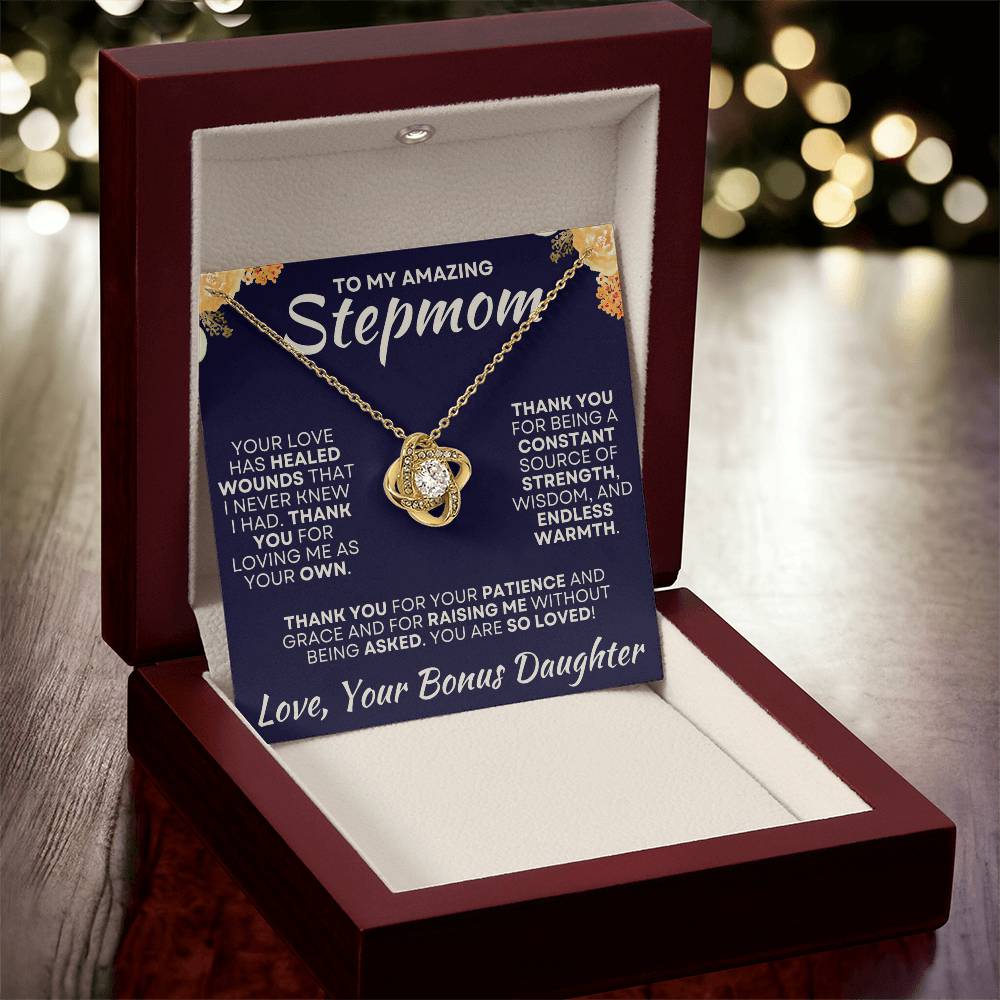 To My Amazing Stepmom Love Bonus Daughter - Love Knot Necklace