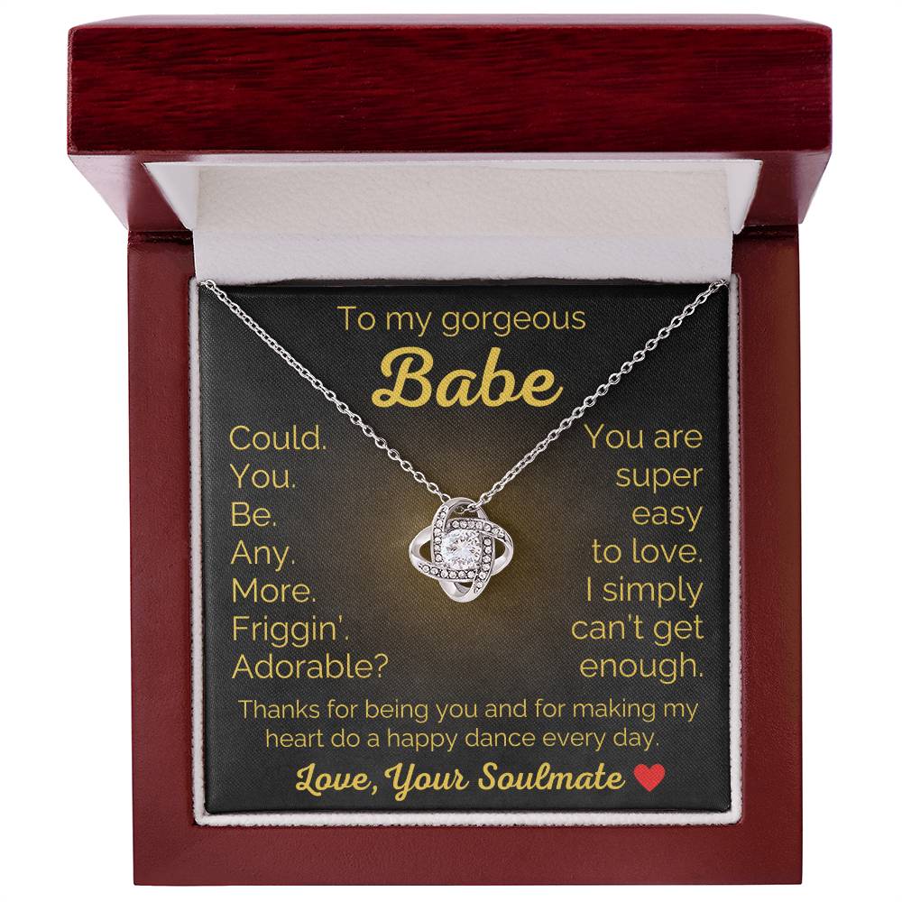 To My Gorgeous Babe Soulmate Necklace