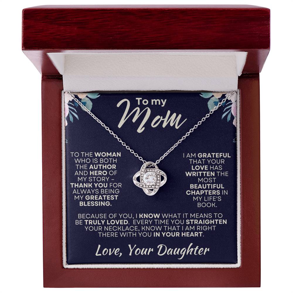 To My Mom Love Daughter - Love Knot Necklace