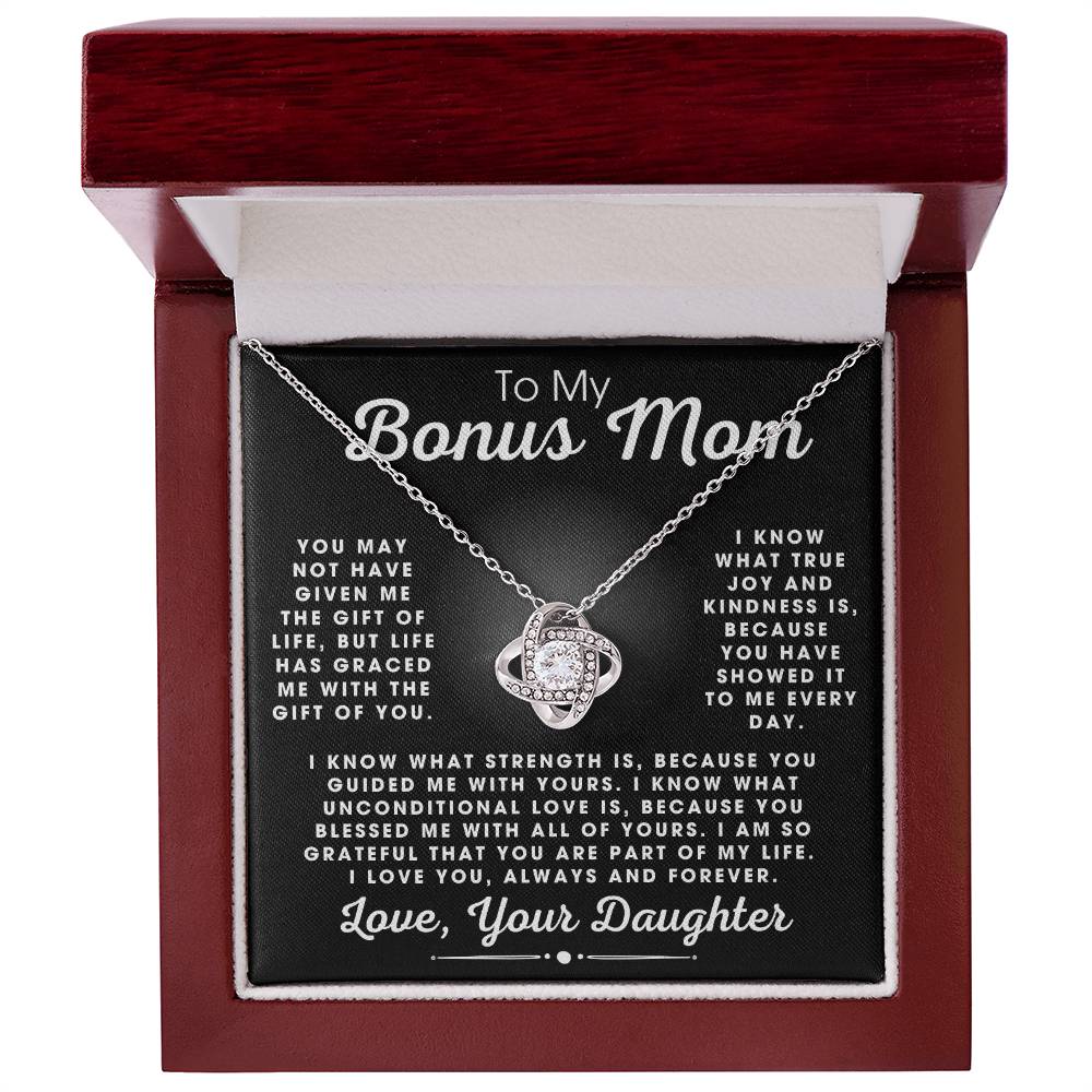 To My Bonus Mom Love Daughter - Love Knot Necklace