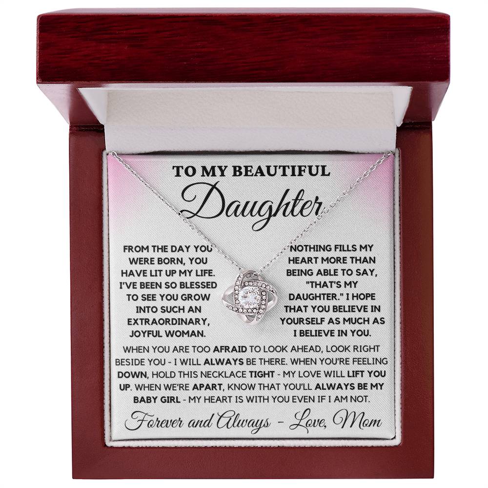 To My Beautiful Joyful "That's My Daughter" - Love Knot Necklace